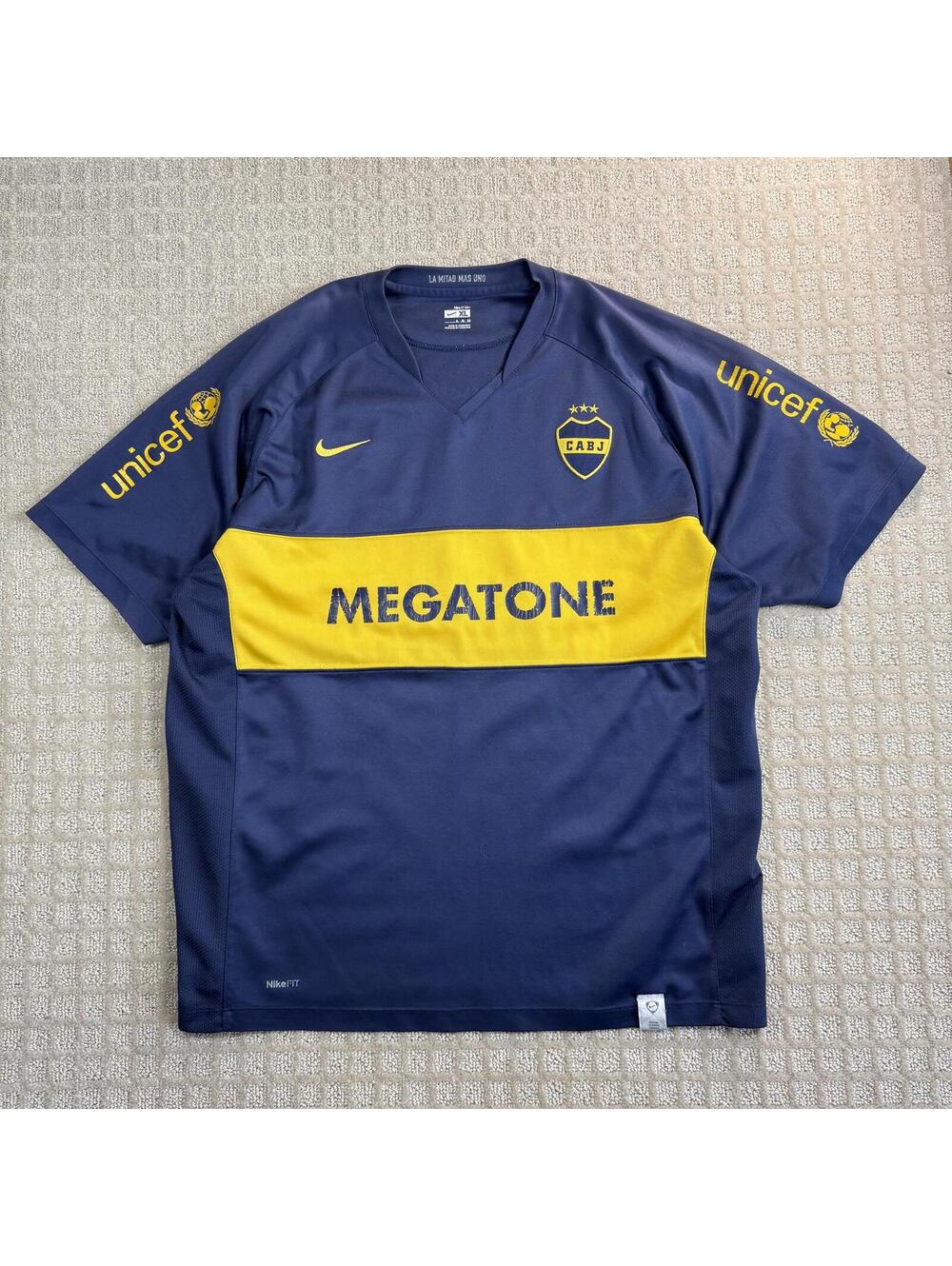 Nike Boca Juniors Home Jersey 2007 Blue Yellow XL